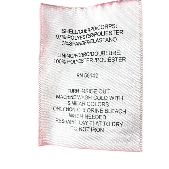 Donna Morgan Pink Floral Mock Neck Long Sleeves Crepe Shift Dress Sz 16 New - Picture 7 of 8